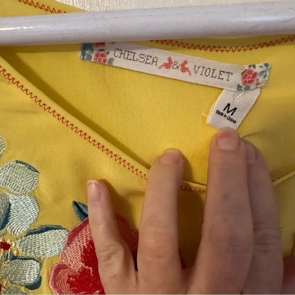 Chelsea & Violet Blouse Yellow Bubble Waist